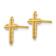 14k Yellow Gold Polished Cross Stud Earrings