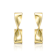 Twisted Semi-Hoop Earrings In 14K Gold Over Brass