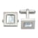 Stainless Steel Polished Mother of Pearl Inlay Square Cuff Links