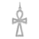 Rhodium Over 14k White Gold Textured Ankh Cross Pendant