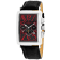 Christian Van Sant Men's Prodigy Black Dial with Red Accents, White
Bezel, Black Leather Strap Watch