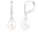 White Cultured Freshwater Pearl and Cubic Zirconia Rhodium Over Sterling
Silver 7-8mm Drop Earrings