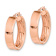 14k Rose Gold 7/8" Polished and Inside Textured Hoop Earrings