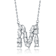 Initial M Mixed Cut CZ Pendant Necklace In Sterling Silver 18 Inch