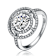 CZ Double Outline Cocktail Ring In Sterling Silver