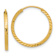 14k Yellow Gold 13/16" Diamond-Cut Square Tube Endless Hoop Earrings