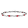 Rhodium Over 14k White Gold Diamond and Ruby Bracelet