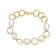 Pear Shape Pearl And CZ Chain Bracelet In 14K Gold Over Sterling Silver