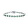 Emerald Color CZ Tennis Bracelet In Sterling Silver