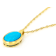 Turquoise Bezel Set Solitaire Pendant Necklace In 18K Gold Over Sterling
Silver 14x10mm