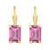 6x4mm Emerald Cut Pink Topaz 10k Yellow Gold Drop Earrings