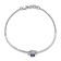 Rhodium Over 14k White Gold Diamond and Sapphire Triangles Bracelet