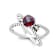 Garnet X-Design Ring In Sterling Silver With 18K Gold Accents