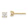 14K Yellow Gold 3mm Square Cubic Zirconia Basket Set Stud Earrings