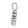 14K White Gold Diamond Letter N Initial with Bail Pendant