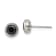 Stainless Steel Polished 5mm Bezel Black CZ Stud Post Earrings