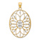 14K Two-tone Gold  Diamond-Cut Floral Medallion Pendant