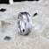 LANNISTER Men’s Tungsten Flat Wedding Band with Steel Wire Cable Inlay
and Beveled Edges 8mm