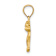 14k Yellow Gold Brushed and Diamond-Cut Chihuahua Pendant