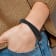 Black Leather and Stainless Steel Polished Multi-Strand 8.25-inch Bracelet