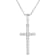 White Cubic Zirconia 14k White Gold Cross Pendant With Chain 0.30ctw