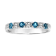 London Blue Topaz and Diamond 14k White Gold Band Ring 0.55ctw