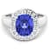 3.41ctw Violet Tanzanite and Diamond 14K White Gold Halo Ring