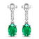 1.12ctw 14K White Gold  Zambian Green Emerald and White Diamond Halo Earrings