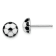 Rhodium Over Sterling Silver Enamel Soccer Ball Post Earrings