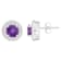 6mm Round Amethyst 1/5 ctw Diamond Rhodium Over Sterling Silver Halo
Stud Earrings