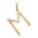 14K Yellow Gold Diamond Letter M Initial Pendant
