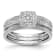 Rhodium Over 14K White Gold Lab Grown Diamond Cluster Engagement Ring 0.202ctw