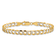 14k Yellow Gold and Rhodium Over 14k Yellow Gold 5.2mm Diamond-Cut Pave
Curb Link Bracelet