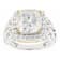 Candlelight and colorless moissanite platineve and 14k yellow gold over
silver halo ring 5.62ctw DEW