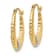 14k Yellow Gold and Rhodium Over 14k Yellow Gold 13/16" Polished
and Textured Hoop Earrings