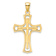 14k Yellow Gold Polished Double Cross Pendant