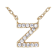 CZ Initial Z Station Necklace In 18K Gold Over Sterling Silver 0.13ctw