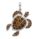 Rhodium Over Sterling Silver Polished Enameled Brown Sea Turtle Pendant