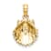 10K Yellow Gold 2D Beaded Textured Scallop Shell Charm