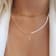 14K Gold Over Brass Initial Pearl Simulant Link Chain Necklace Letter I