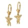 14k Yellow Gold Textured Angel Dangle Earrings