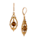 Brown Teardrop Dangle Earrings In Gold Tone