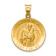 14k Yellow Gold Polished and Satin St. Francis of Assisi Medal Pendant