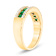 Emerald and Diamond 14k Yellow Gold Band Ring 0.90ctw