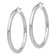 Rhodium Over 14k White Gold 1 15/16" Polished Tube Hoop Earrings