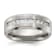 White Cubic Zirconia Titanium Men's 8mm Band Ring