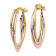 14k Tri-color Gold 7/8" Polished Oval Hoop Earrings