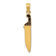 14k Yellow Gold with Black Enamel 3D Butcher Knife Charm