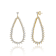 CZ Raindrop Front-Facing Hoop Earrings In 14K Gold Over Brass