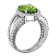 Peridot and Diamond 14k White Gold Halo Split Shank Ring 3.60ctw